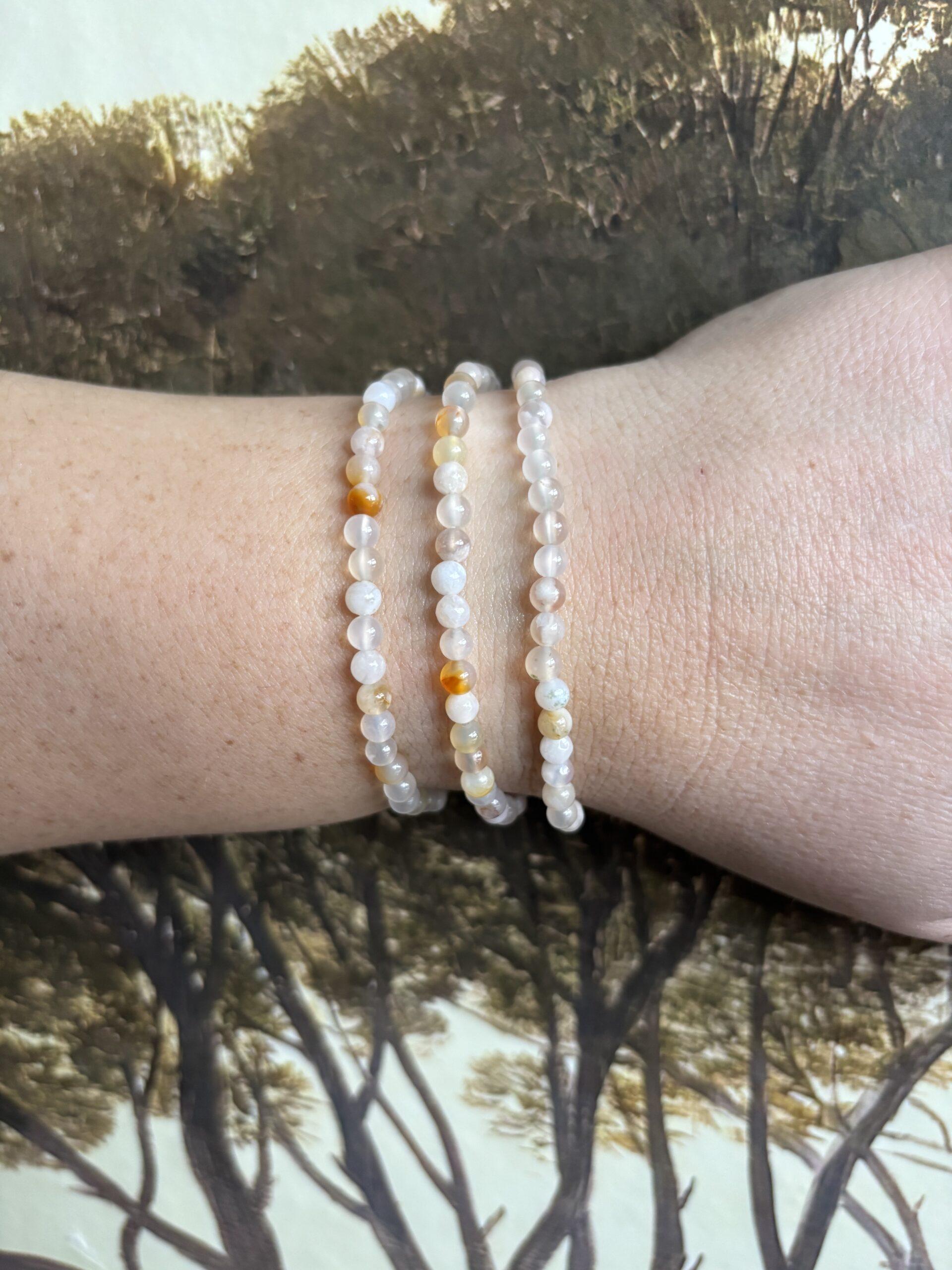 Bloemagaat – Kogelarmband 4 mm - Afbeelding 2