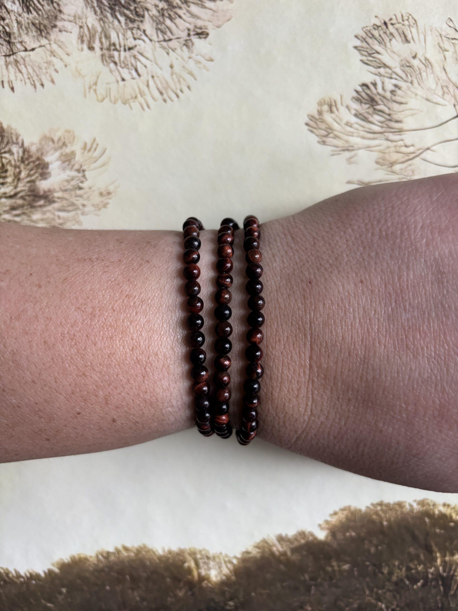 Rode Tijgeroog – Kogelarmband 4 mm