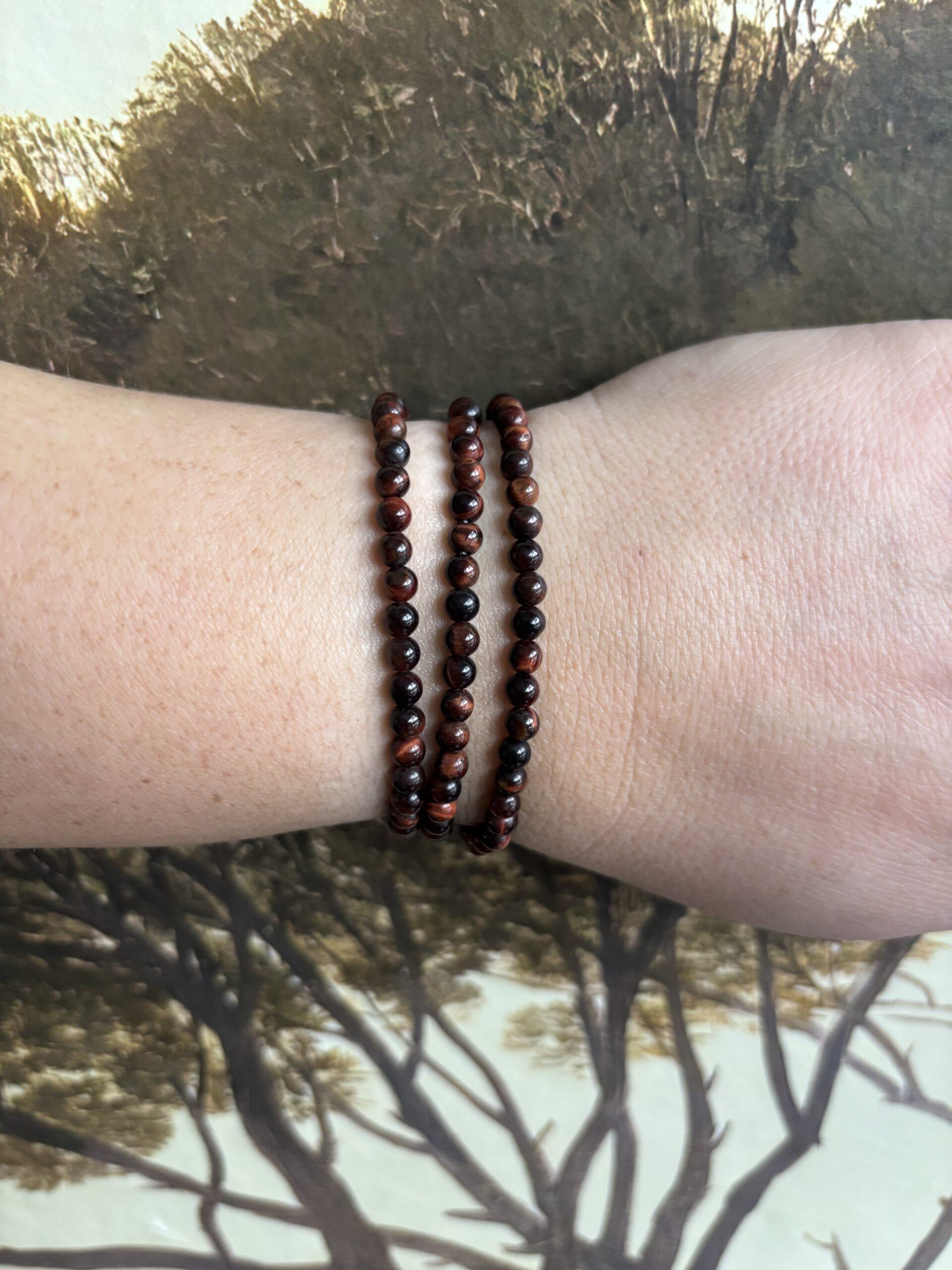 Rode Tijgeroog – Kogelarmband 4 mm - Afbeelding 2